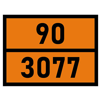 Табличка «Опасный груз 90-3077», Вещество твердое опасное для окружающей среды, Н.У.К.